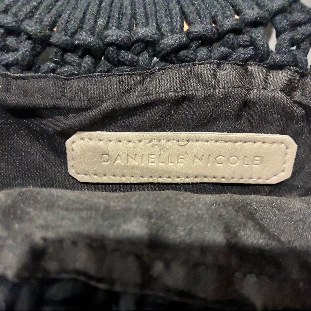 Danielle Nicole Black Fringe Macramé Shoulder Bag - Picture 3 of 4